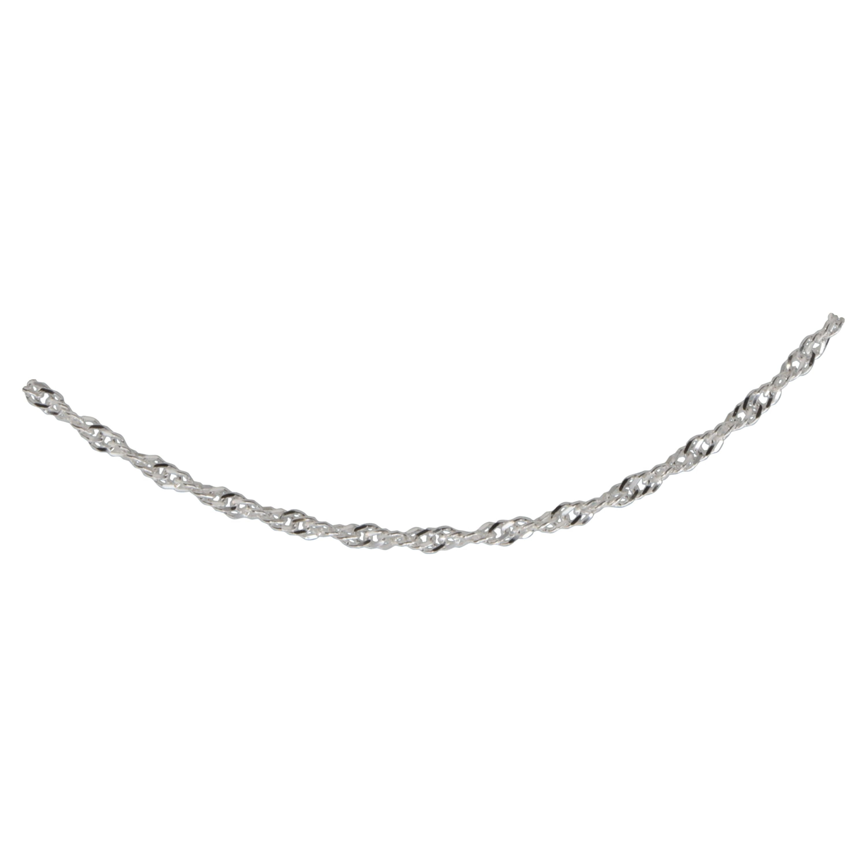 Brilliance Sterling Silver 1.8mm Singapore Chain Necklace, 20 Inch, Made in Italy