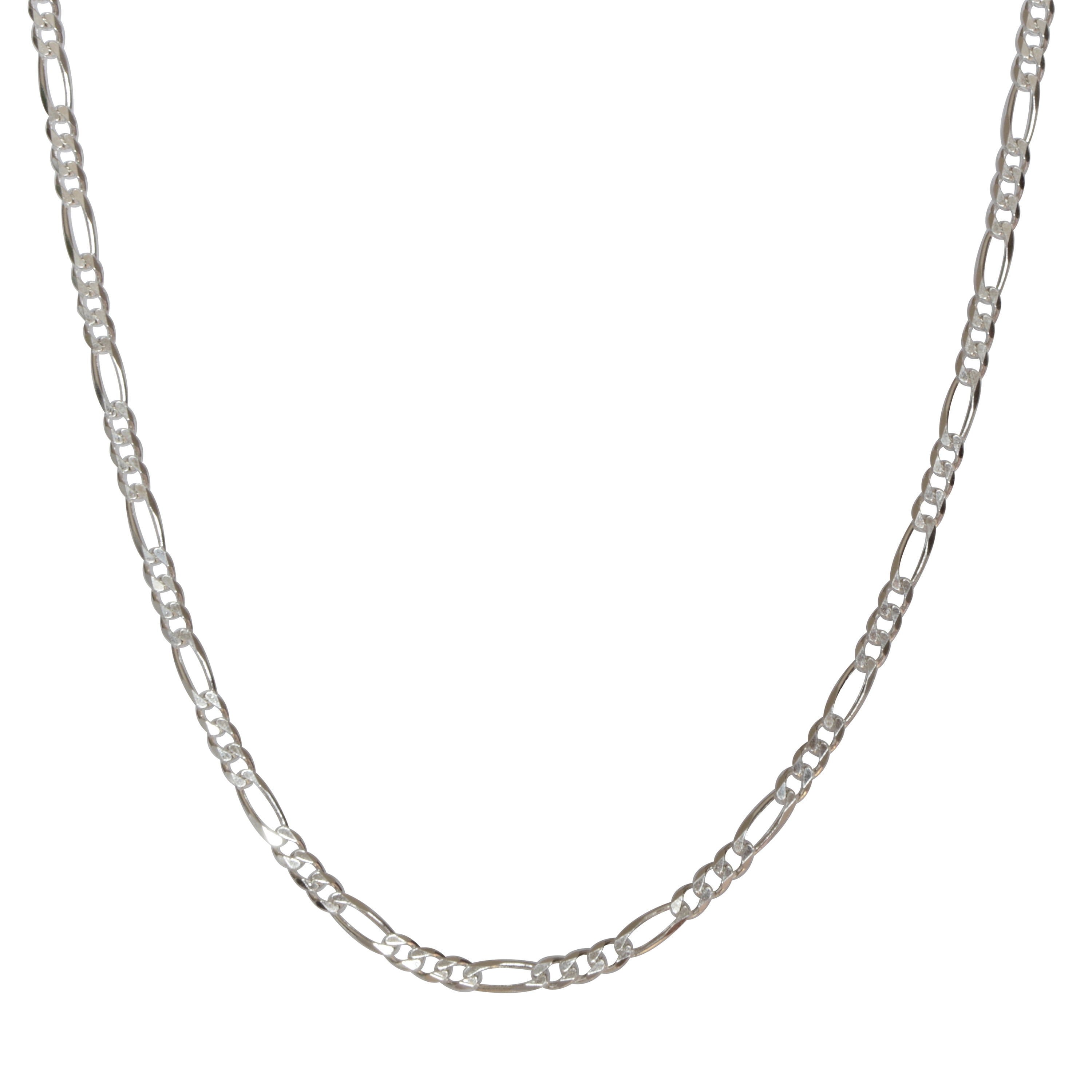 Brilliance Sterling Silver 120 Figaro necklace 30"
