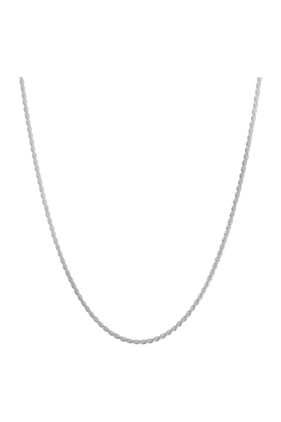 Sterling Silver Diamond Cut Rope necklace, 16inch, white color