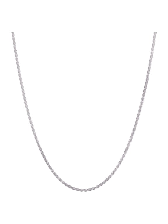 Brilliance Sterling Silver Diamond Cut Rope Necklace, 16 Inch, White Color