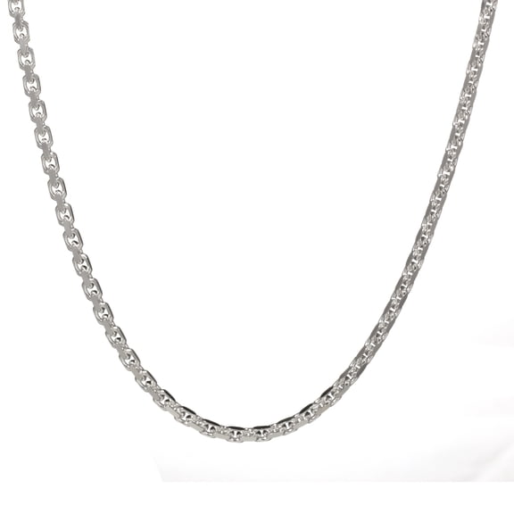 Brilliance Sterling Silver Diamond Cut Square Cable Necklace