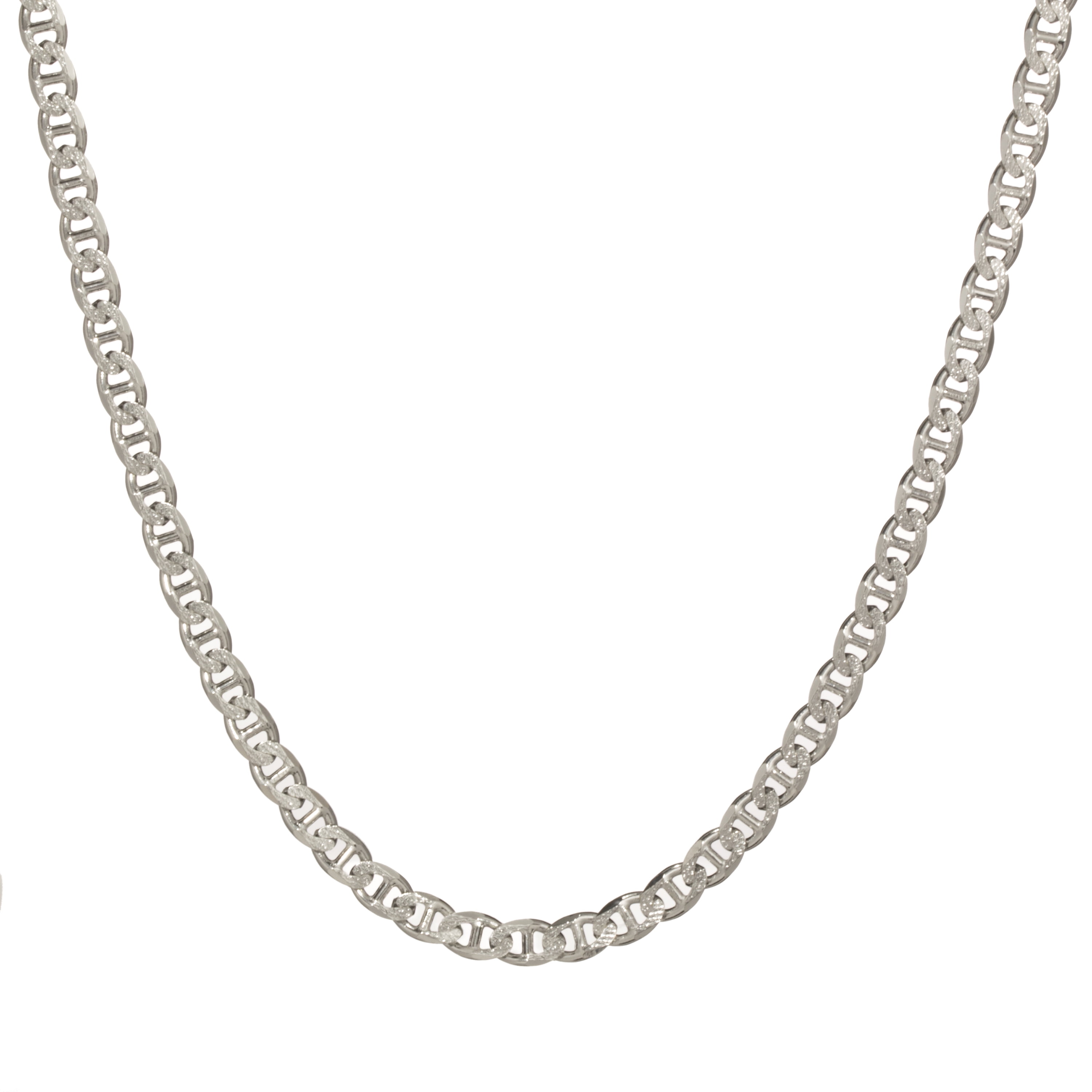 BRILLIANCE FINE JEWELRY Brilliance Sterling Silver Pav Marina Link Necklace, 24"