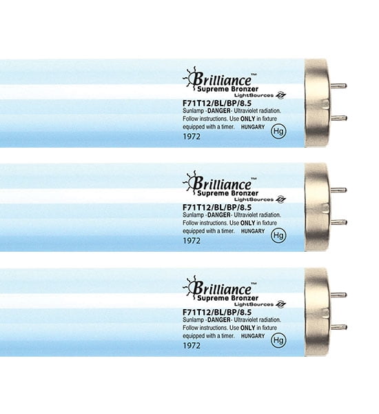 Brilliance Supreme Bronzer F71T12 8.5% 100W Bipin Tanning Bulbs - Hot Lamps! - 16 Pack Box