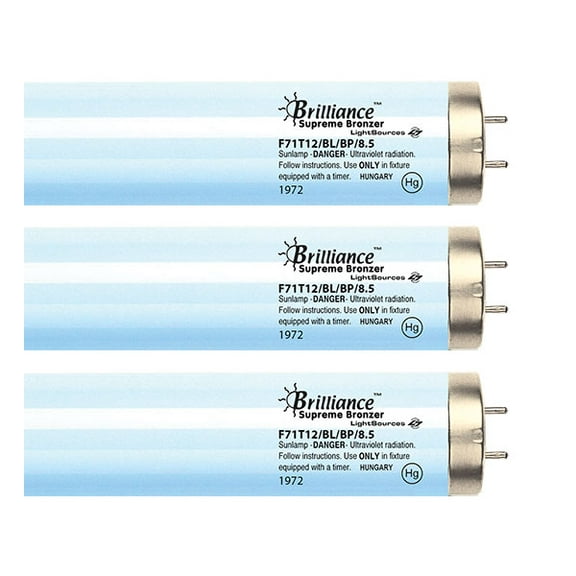 Brilliance Supreme Bronzer F71T12 8.5% 100W Bipin Tanning Bulbs - Hot Lamps! - 16 Pack Box
