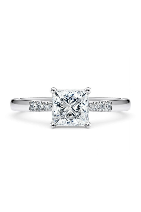 Brilliant 1.5 Ct Princess Cut Moissanite Diamond Ring - Exquisite 925 Sterling Silver Design