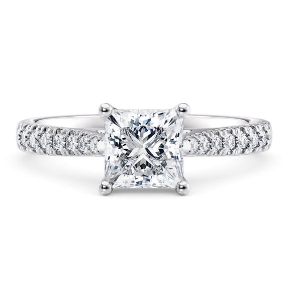 Brilliant 1.8 Ct Princess Cut Moissanite Ring with Accents – Women’s ...