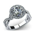 thumbnail image 1 of Brilliant 2 CT Excellent Cut Round Moissanite Diamond Ring / Engagement Ring / 18K White Gold Plated Ring / Anniversary Ring / Jewelry Ring, 1 of 6