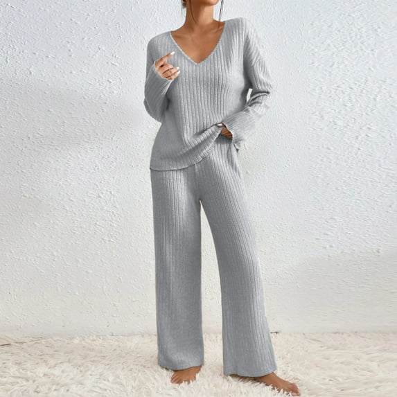 Brilliant 2 Piece Outfit for Women Sexy 70S Outfits for Women Women Fashionable Solid Color Fall and Winter Long Sleeved Comfortable Hooded Casual Pants Home Clothing Set Gray XL
