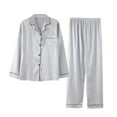 thumbnail image 1 of Brilliant 2 Piece Outfit for Women Shorts Matching Set Women Long Sleeve Fashion Women Is Solid Color Long Sleeved Wide Leg Pants Set with Pockets Gray L, 1 of 3