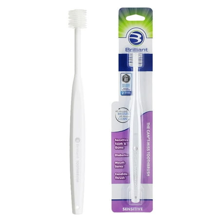 Brilliant Adult Sensitive Toothbrush, Round Head, Extra Soft Bristles, White, Pack of 1