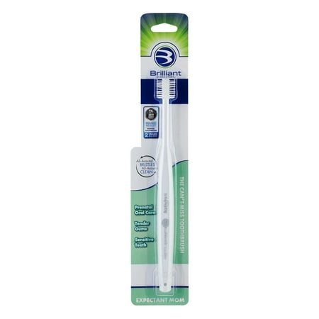 Brilliant Adult Sensitive Toothbrush for Expectant Mom, 360-Degree Soft Bristles, White, 1 Pack