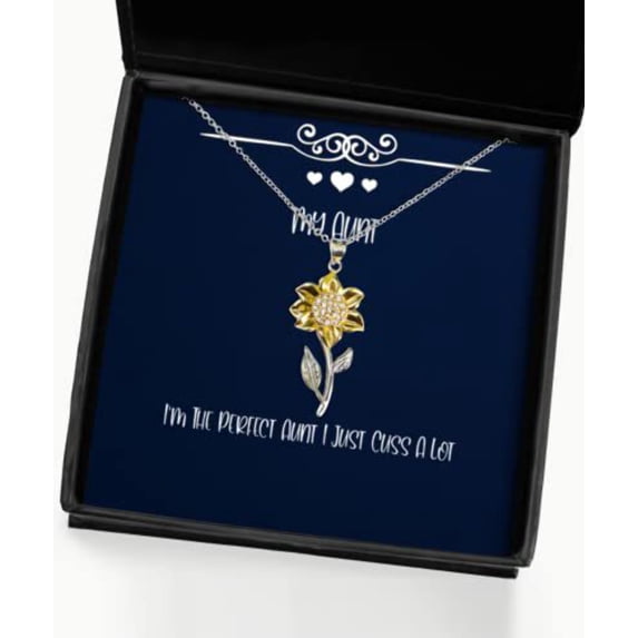 Brilliant Aunt Gifts, I'm The Perfect Aunt I Just Cuss A Lot, Inspire Sunflower Pendant Necklace for from