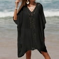 thumbnail image 1 of Brilliant Beach Cover up Womens Bathing Suit Bikini Swimsuit Coverup Crochet Loose Dress Sleeveless Tank Hollow Out(Black,One size), 1 of 6