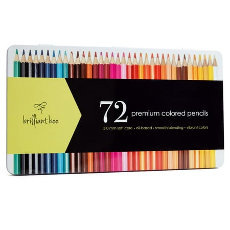 Brilliant Bee – 72 Premium Colored Pencils for Adults – Soft Core, Oil Based, Smooth Blending, Bold Colors – Bulk Professional Set in Metal Case price history and forecast - Brilliant Bee 669203905330
