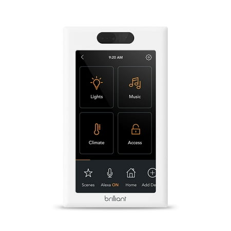Brilliant - Wi-Fi Smart 1-Switch Home Control Panel with Voice Assistant - White