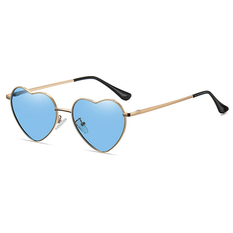 Blue heart shaped sunglasses online