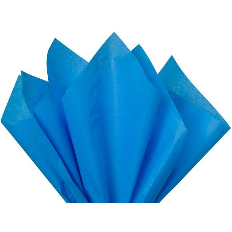 Brilliant Blue Tissue Paper Squares, Bulk 10 Sheets, Premium Gift