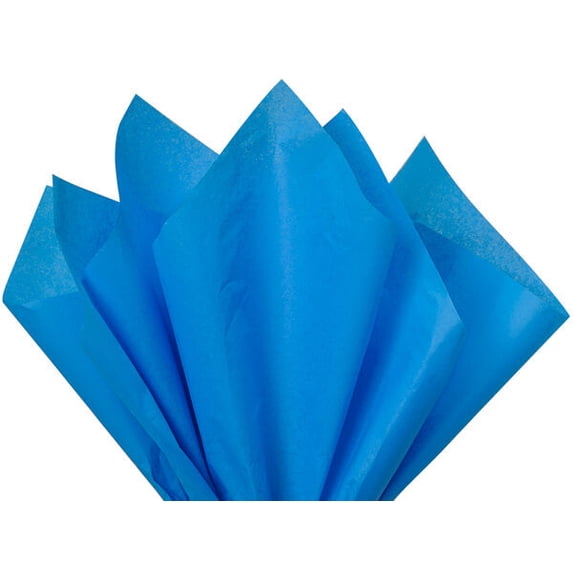 Brilliant Blue Tissue Paper Squares, 24 Sheets, Feronia Packaging, Large 20x30 Inch