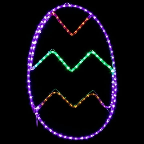 Brilliant Brand LED Rope Light Easter Egg Decoration - Lighted Sign - Multi-Color - 24 Inch