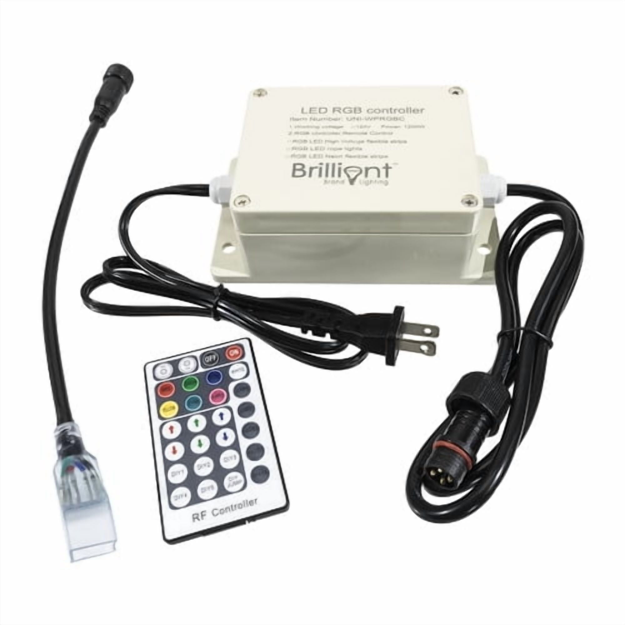 Brilliant Brand Lighting Outdoor Multi-Function RGB LED Color Changing Strip Light Controller - SMD-5050 - 120 Volt - RF Remote