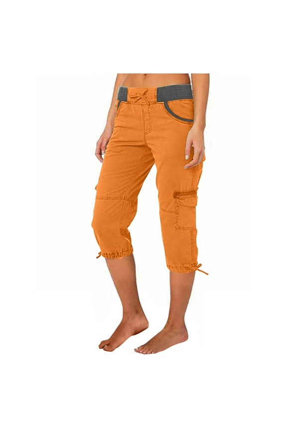 Brilliant Capri Leggings with Pockets Cargo Pants for Women Women's Casual Loose Pocket High-waisted Loose Pants Leggings for Women