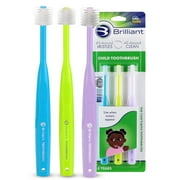 Brilliant Child Toothbrush, Soft Bristles, 2 to 5 Years, Blue Lime Lilac, 3 Count