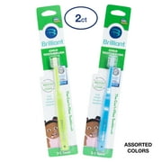 Brilliant Child Toothbrush by Baby Buddy, Ages 2-5 Years, Round Head, Bristles Clean All-Around, Assorted, LTO 2 Pack