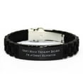 thumbnail image 1 of Brilliant Court Reporter Gifts, I Don't Need Therapy Because I'm a, Gag Birthday Black Glidelock Clasp Bracelet from Men Women, Best Friend Bracelet, Black Friendship Bracelet, Black glidelock, 1 of 1