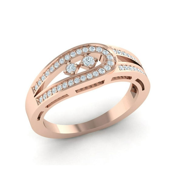 Brilliant Cut 0.3ctw Round Cut Diamond Prong Women's Bridal U Wedding Band Ring Anniversary Solid 14K Gold GH I1
