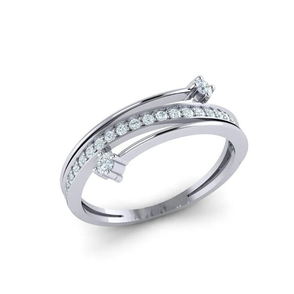 Brilliant Cut 0.5ctw Round Cut Diamond Prong Ladies Bridal Fancy Stackable Ring Anniversary Wedding Band Solid 10K Gold J SI2