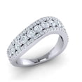 thumbnail image 1 of Brilliant Cut 1.25ctw Round Cut Diamond Prong 3Row Women's Fancy Wedding Band Bridal Anniversary Ring Solid 14K Gold GH I1, 1 of 3