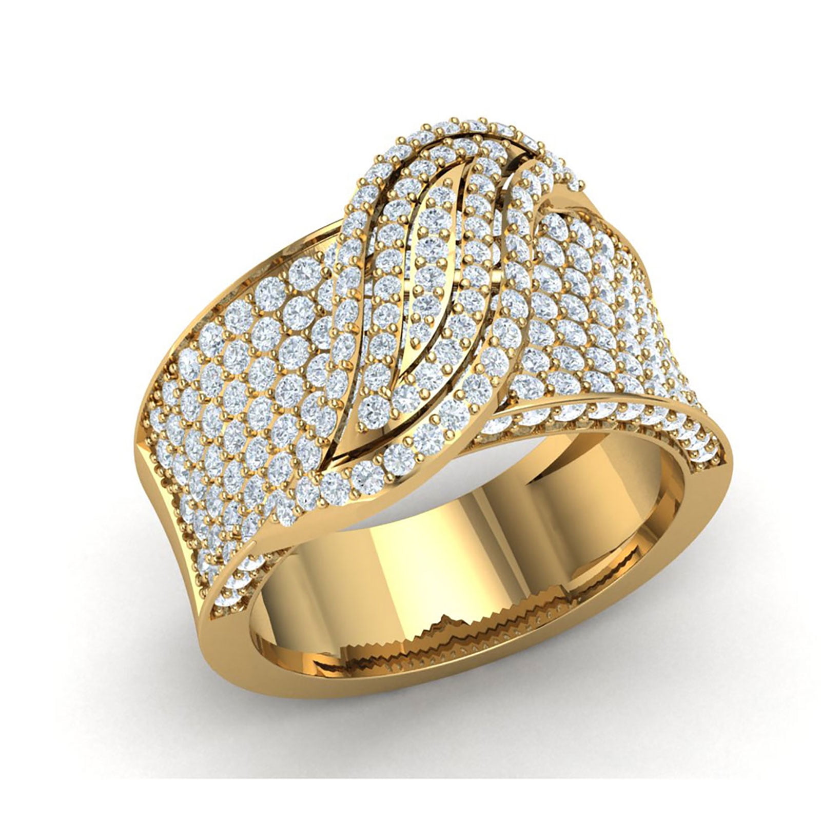 22K Gold Ring for Women with Cz - 235-GR8056 in 2.300 Grams