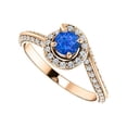 thumbnail image 1 of Brilliant Cut Sapphire CZ Swirl Halo Ring 14K Rose Gold, 1 of 8