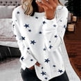 thumbnail image 1 of Brilliant Cyber·Monday Deals Womens Plus Size Women Fashion Star Print Patchwork Long Sleeves Tops Blouse Sweatshirt, 1 of 9