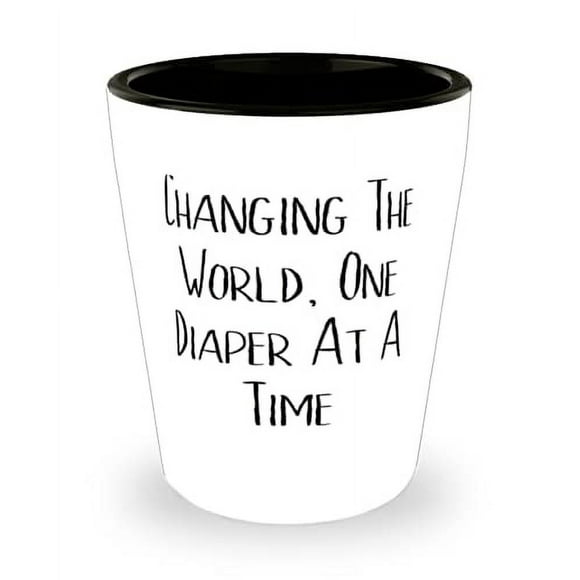 Brilliant Dad, Changing The World, One Diaper At A Time, Father's Day Shot Glass For Dad