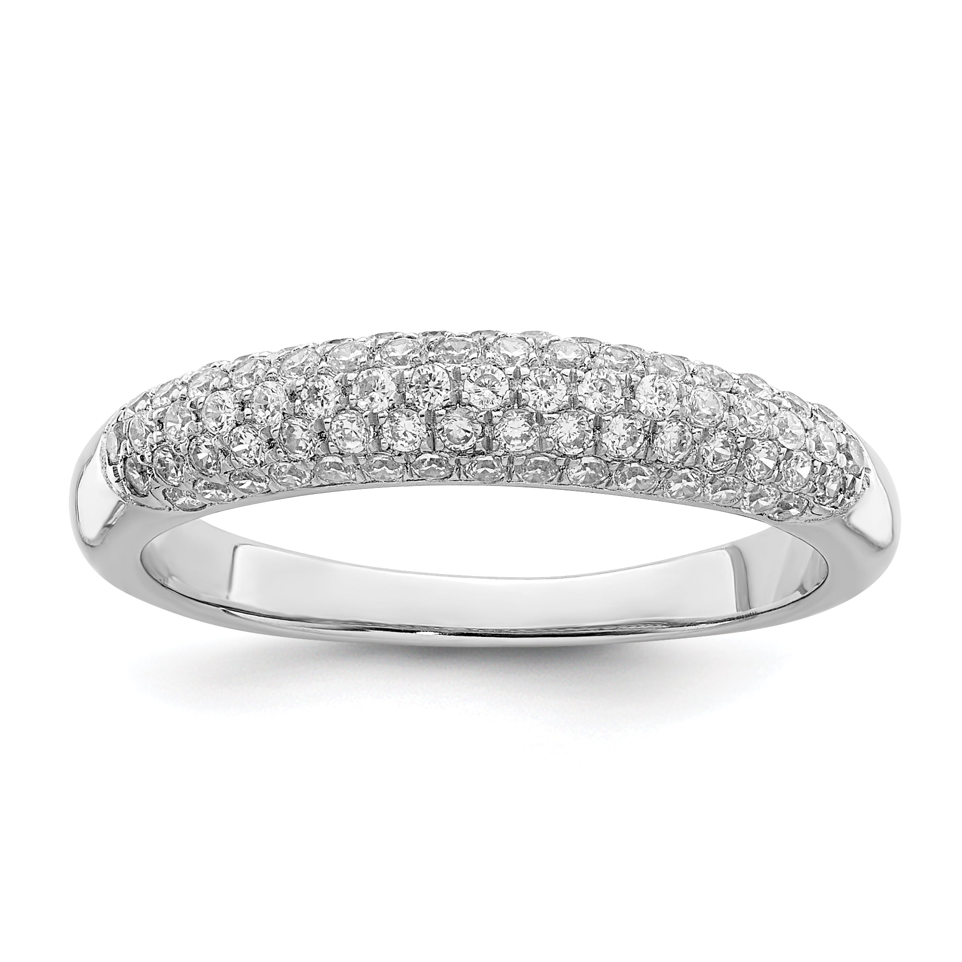 Sterling Silver & CZ Brilliant Embers 3mm Band Sterling Silver & CZ Brilliant Embers 3mm Band