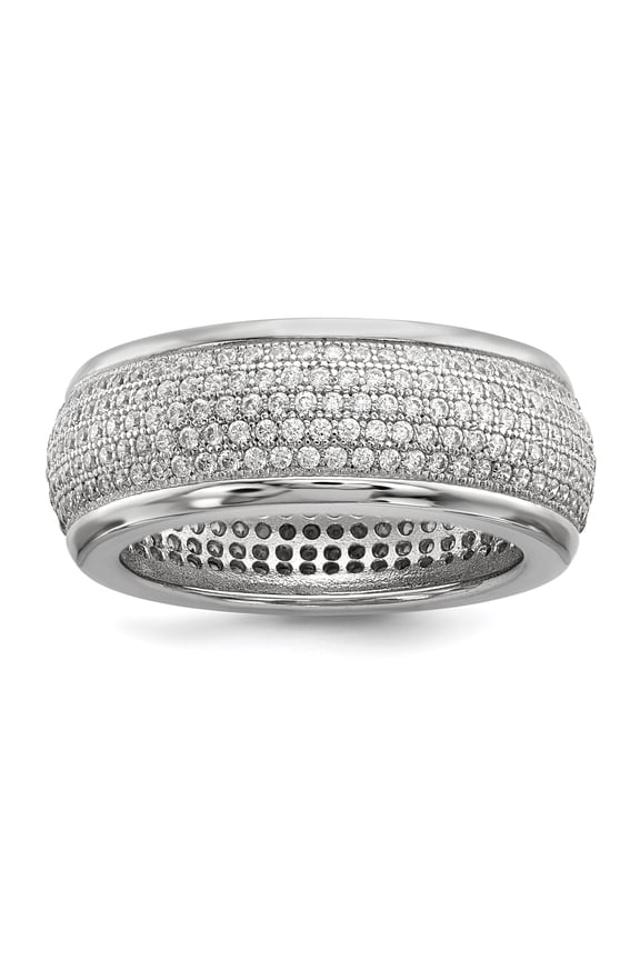 Brilliant Embers SS Rhodium-Plated CZ  Ring