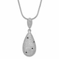 thumbnail image 1 of Brilliant Embers Sterling Silver Black & Clear CZ  w/ 2in ext Teardrop Necklace, 1 of 2