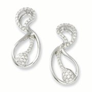 Sterling Silver & CZ Brilliant Embers Fancy Teardrop Post Earrings