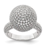 Finest Gold Sterling Silver & CZ Brilliant Embers Ring - Size 7