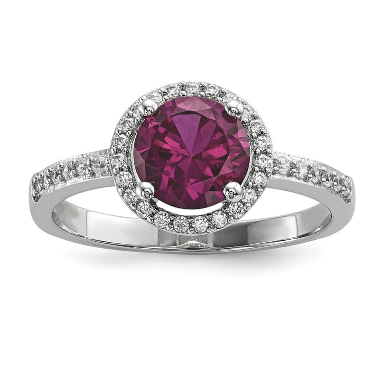 Sterling Silver & CZ Brilliant Embers Round Halo Ring Sterling Silver & CZ Brilliant Embers Round Halo Ring