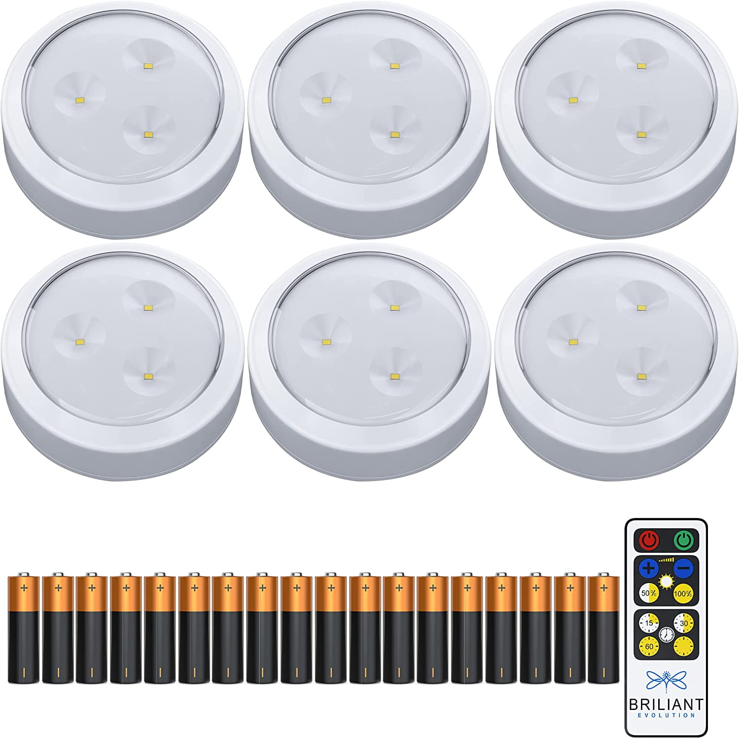 Brilliant Evolution 6pk Wireless Led Under Cabinet Puck Light With Remote :  Target