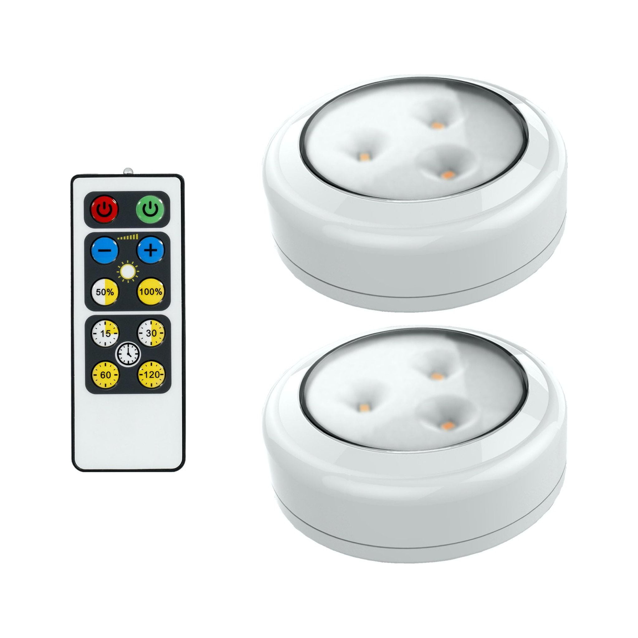 Brilliant Evolution 6-Pack 3.37-in Battery Puck Under Cabinet Lights with  Remote in the Puck Lights department at