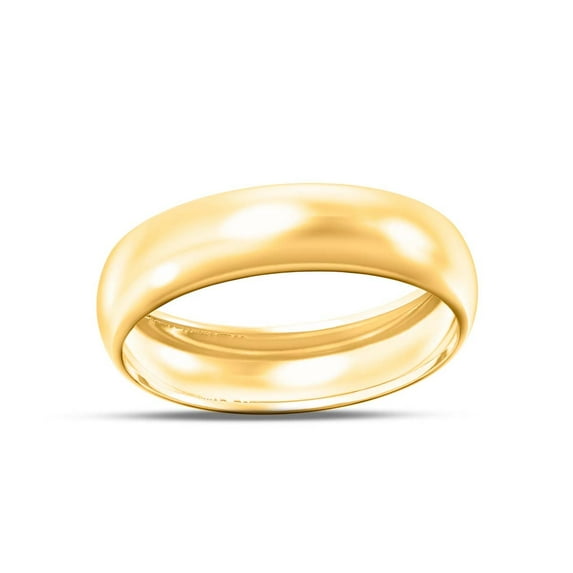 Mauli Jewels 10K Yellow Gold 5MM Plain Men's and Women's Wedding Band Ring