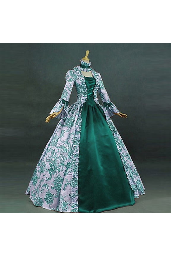 Brilliant Fall Dresses for Women 2024 Maxi Glossy Pleated 3D Women Plus Size Vintage Gothic Court Collar Patchwork Bow Dress Green XXL
