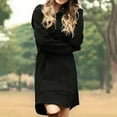thumbnail image 1 of Brilliant Fall Dresses for Women Long Sleeve Women's Casual Long-sleeve Pocket Pullover Hoodie Dress Black XXL, 1 of 5