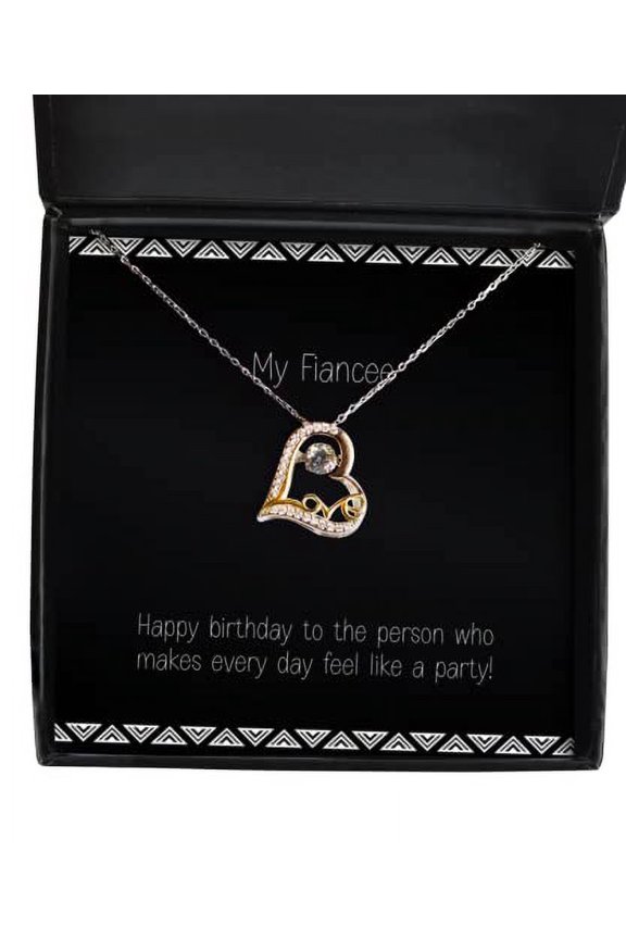 Brilliant Fiancee Love Dancing Necklace, Happy Birthday to The Person who Makes!, Gifts for, Present from, Jewelry for Fiancee, Fiancee Birthday Gift Ideas, Fiancee Birthday Present, Fiancee