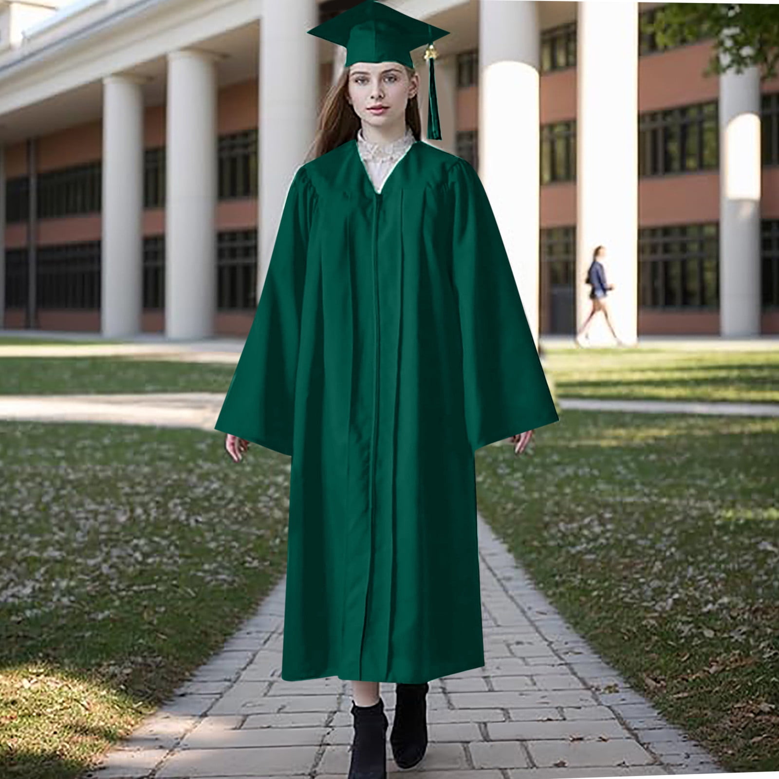 Brilliant Graduation Dresses for College Plus Size 4Xl School Uniforms Dress 2024 Graduation Cap Gown Set with Tassel for High School College Long Sleeve Dress Green S Walmart