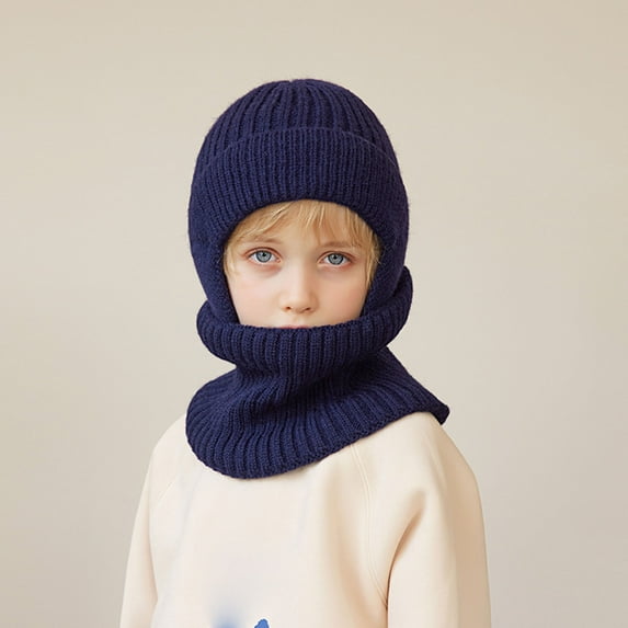 Brilliant Hats and Gloves for Kids Boys Kids Winter Plush Hat Warm Knit Thick Ski Protector Ear Head Hat Scarf Set for Girls Boys Blue