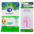 thumbnail image 1 of Brilliant Infant Bundle: Tooth Tissues Wipes 30ct Bubblegum & Soft Silicone Wipe-N-Brush, Pink, 1 of 9